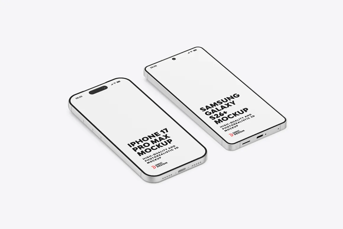 iPhone 17 & Samsung S26 Phone Mockup