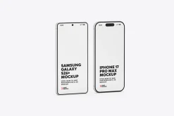 iPhone 17 & Samsung S26 Phone Mockup