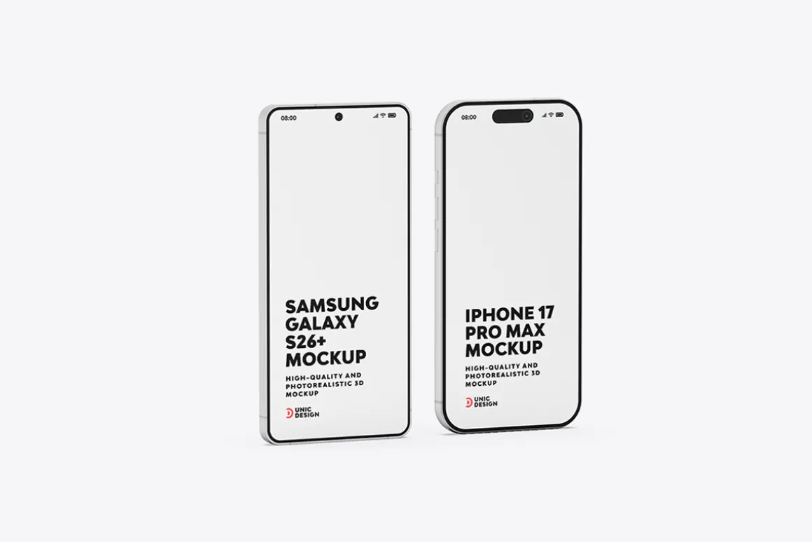 iPhone 17 & Samsung S26 Phone Mockup