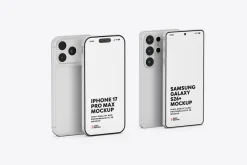 iPhone 17 & Samsung S26 Phone Mockup