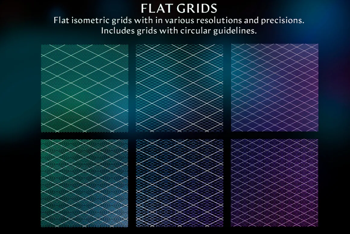 160 Isometric Guides (PNG, Brushes)