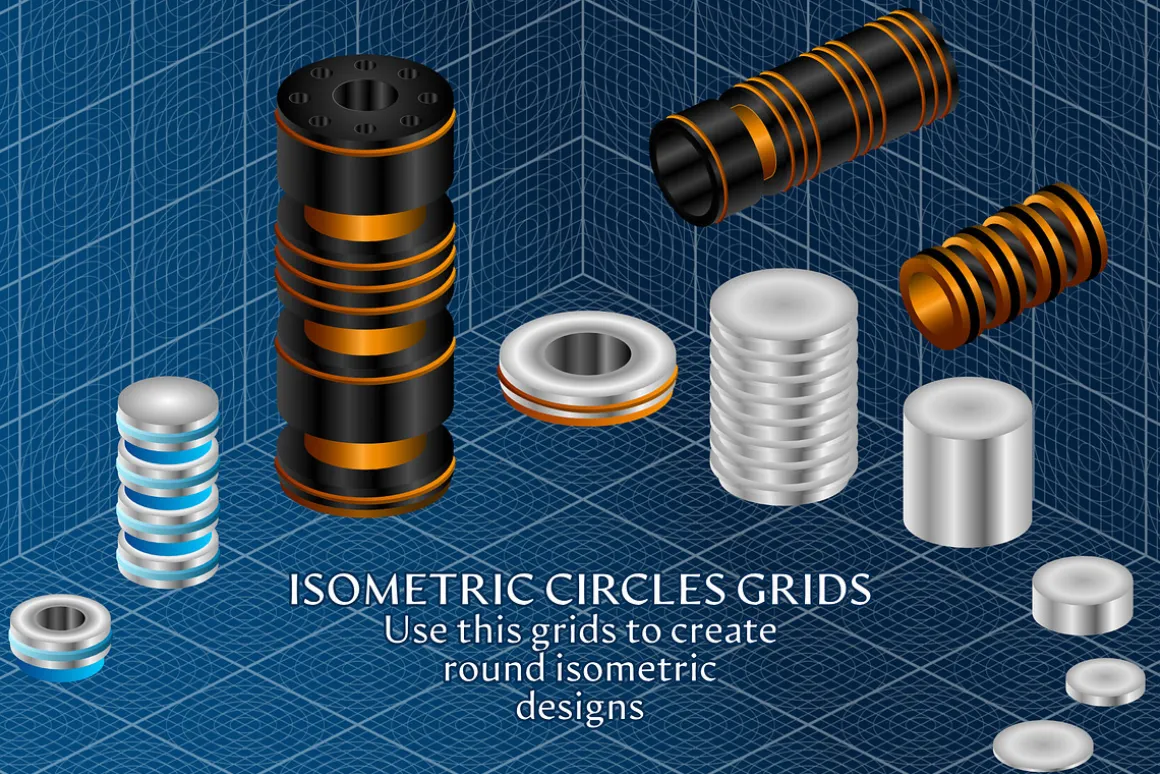 160 Isometric Guides (PNG, Brushes)