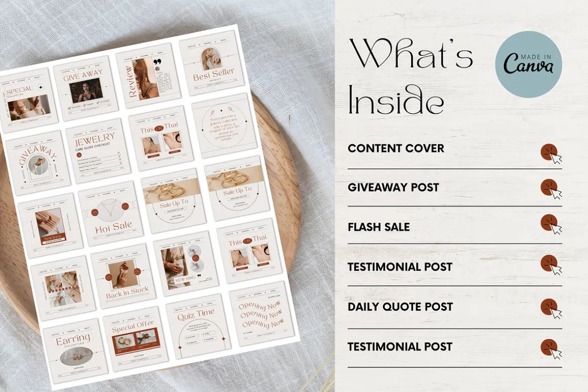 120 Jewelry Instagram Canva Template