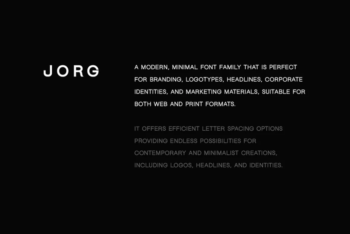JORG - Minimal Display Font Family