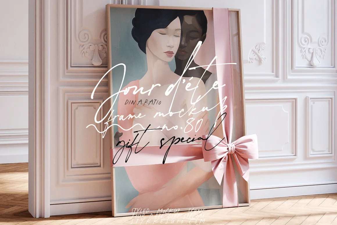 JOUR D'ÉTE BOW coquette frame mockup
