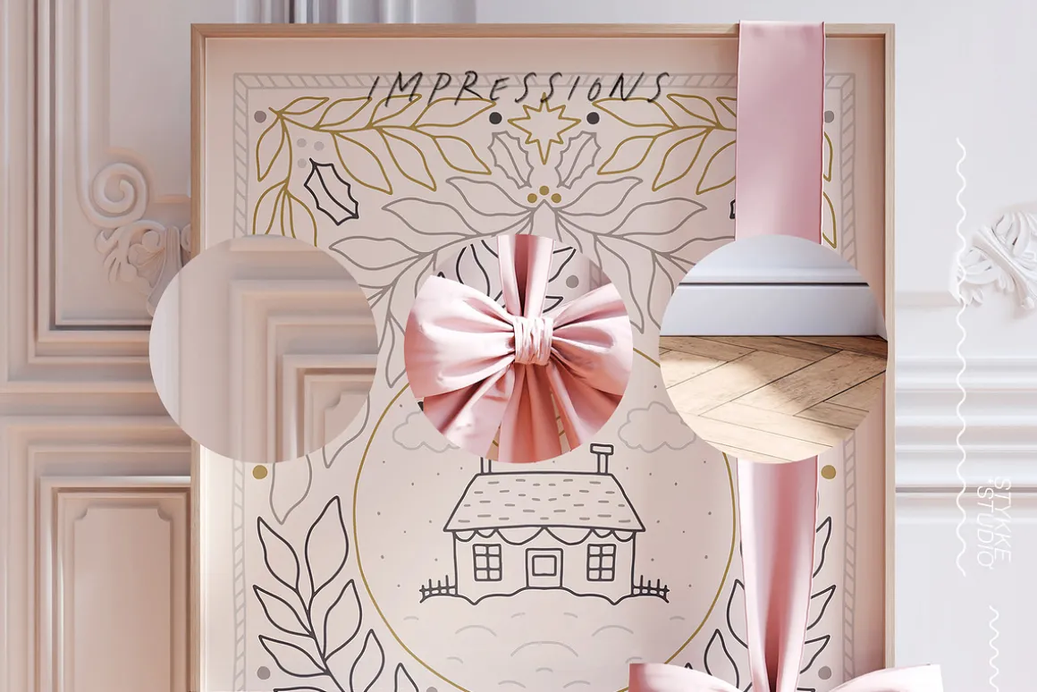 JOUR D'ÉTE BOW coquette frame mockup
