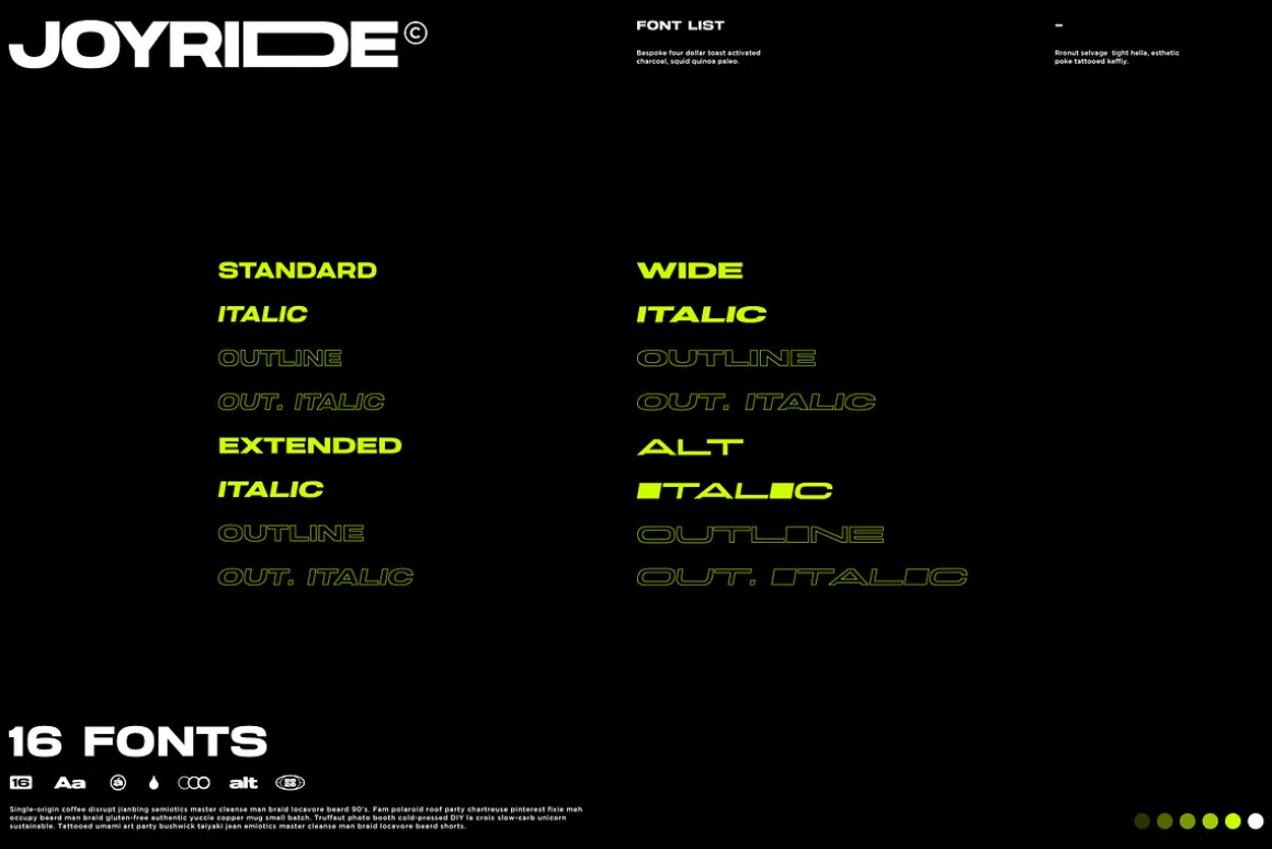 Joyride Extended Typeface
