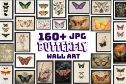 160+ JPG Butterfly Wall Art Bundle