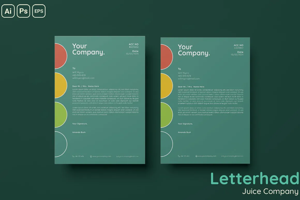 Juice Company Letterhead