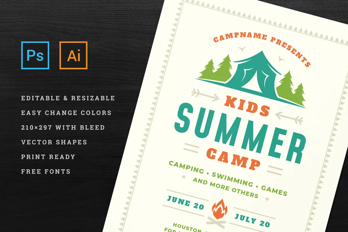 Kids Summer Camp Flyer Template