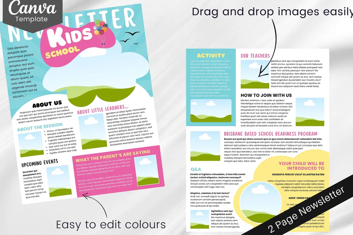 Kids Newsletter Canva Template