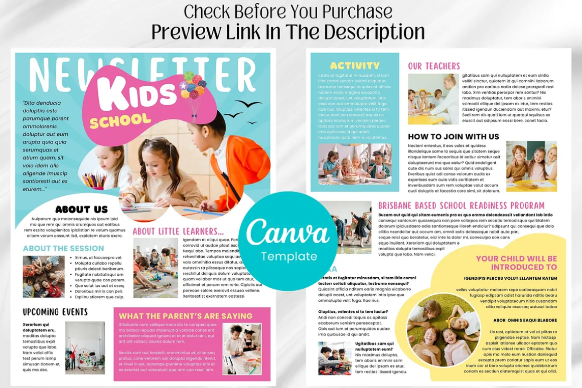 Kids Newsletter Canva Template