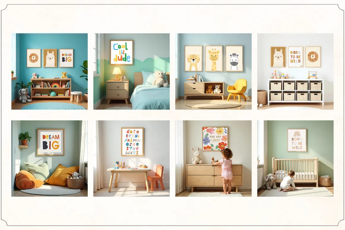 50 Kids Nursery Mockups for Canva