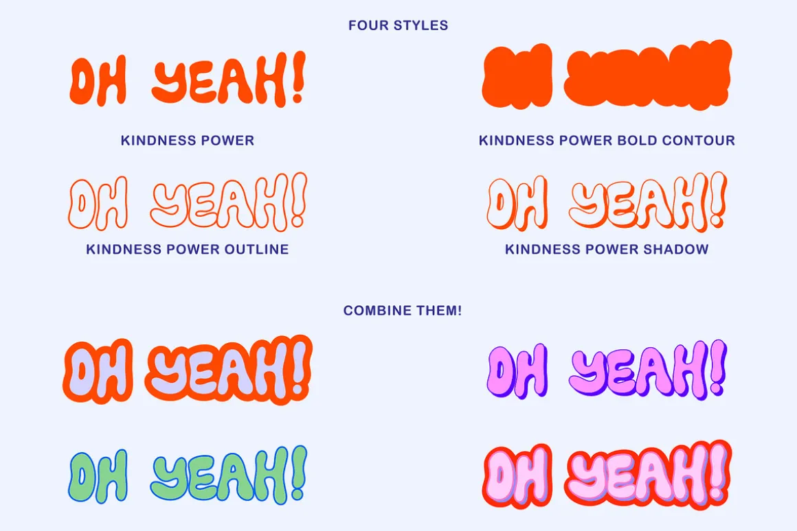 Kindness Power // Groovy Font Set