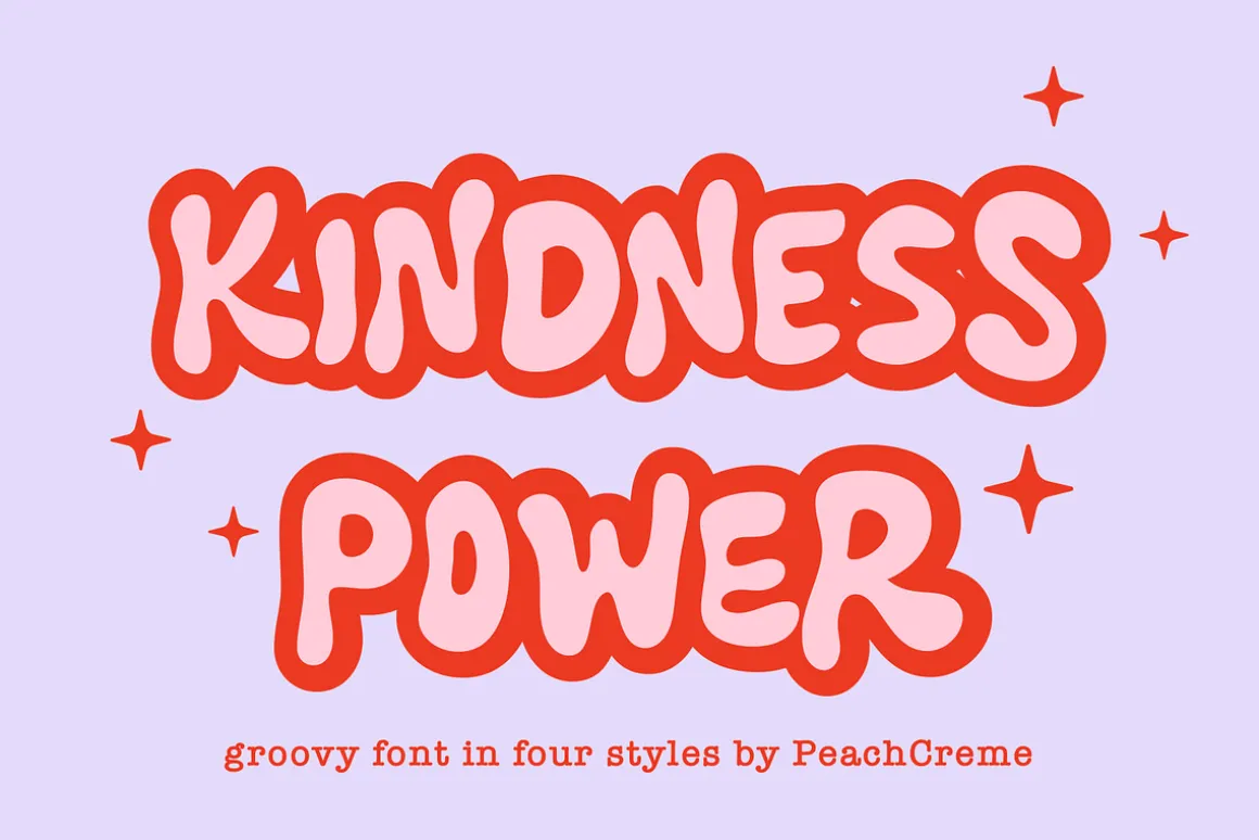Kindness Power // Groovy Font Set