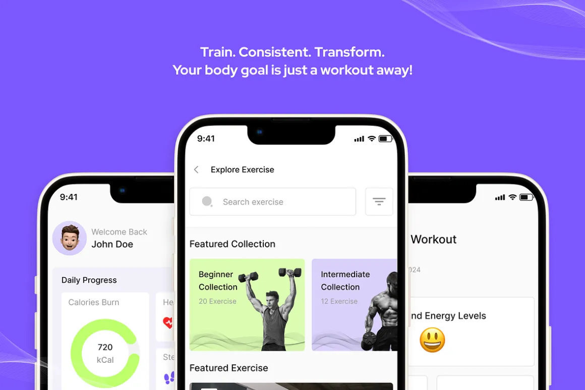 Kinetra - Fitness App UI Kit