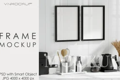 Kitchen Frame Mockup PSD JPG