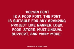 Kolyan - Food Font