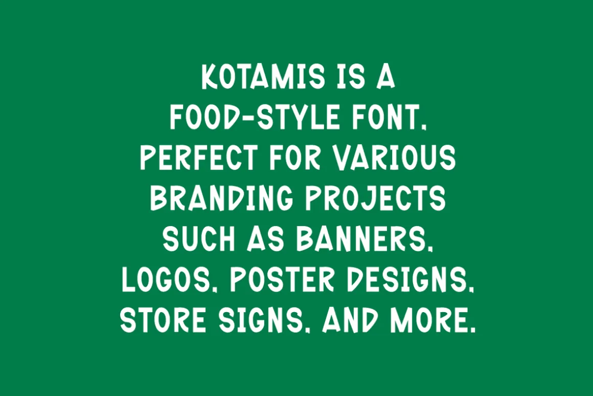 Kotamis - Food Display Font