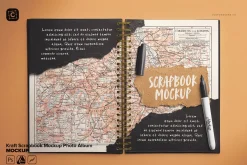 Kraft Scrapbook Mockup Photo Album