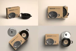 Kraft Cooking Pan Packaging Mockup
