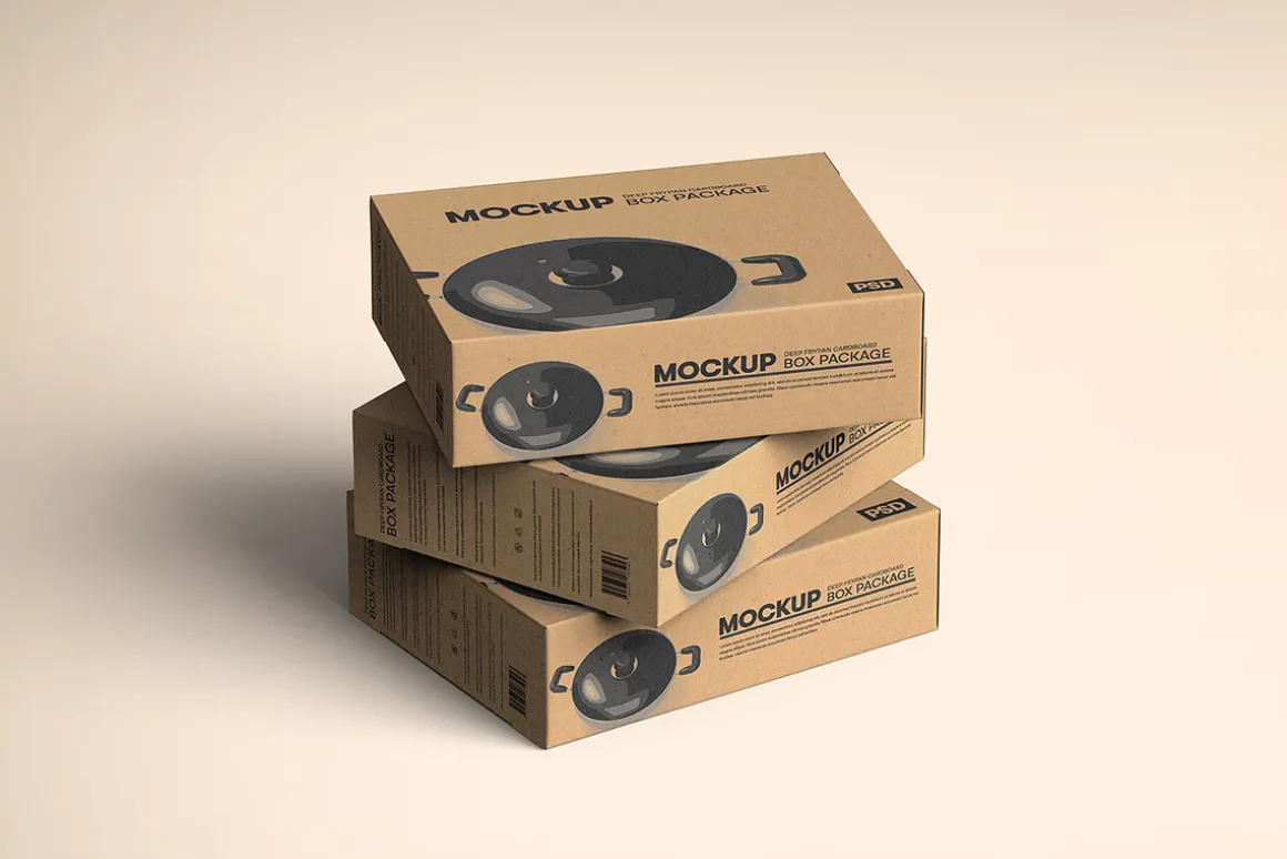 Kraft Cooking Pan Packaging Mockup