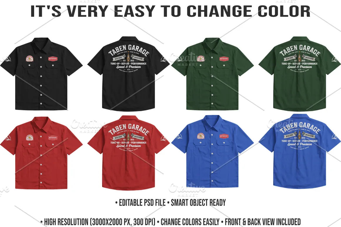 4K Work Shirt Mockup PSD Editable