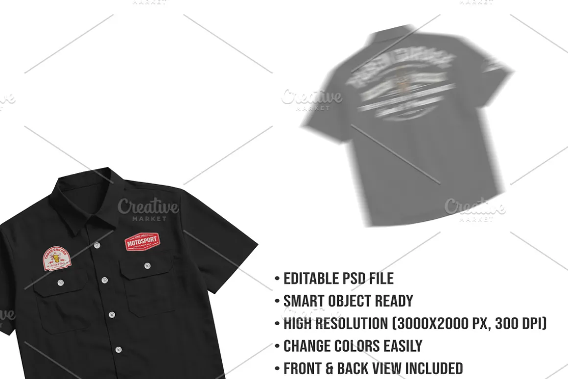 4K Work Shirt Mockup PSD Editable