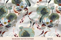 Lake of Koi fish seamless vector #1