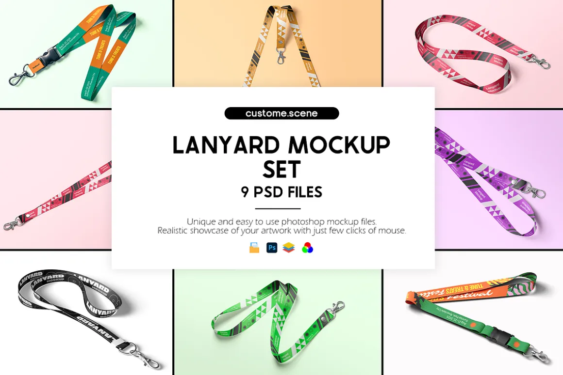 9 Lanyad Mockup Set