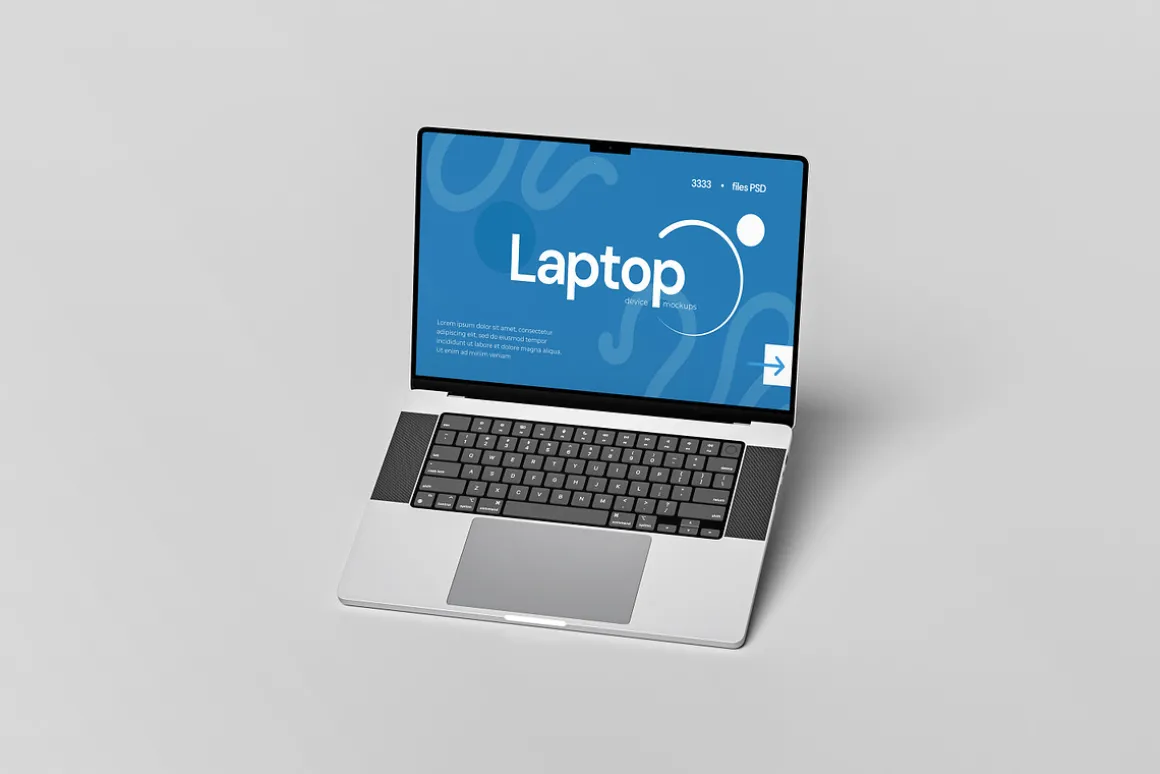 Laptop Mockup with Customizable Scre