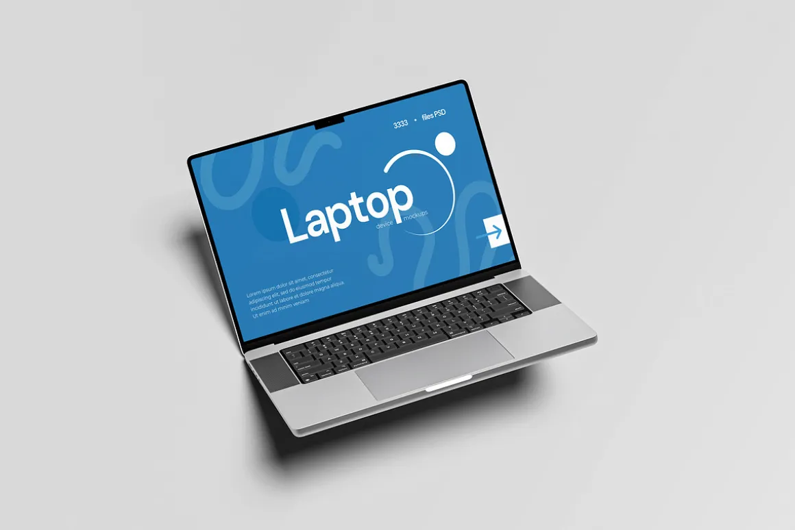 Laptop Mockup with Customizable Scre