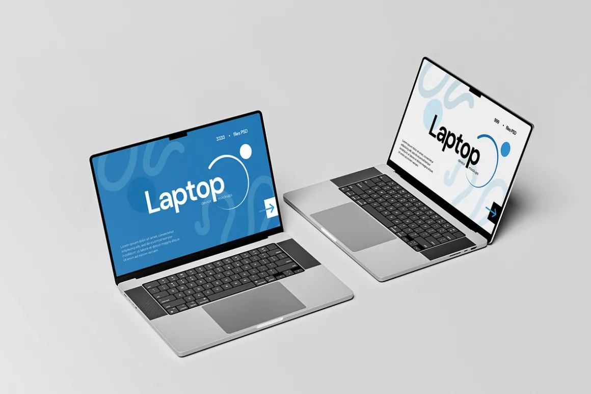 Laptop Mockup with Customizable Scre