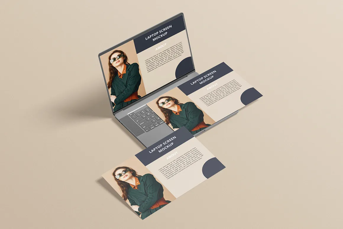 Laptop Screen Website Mockup