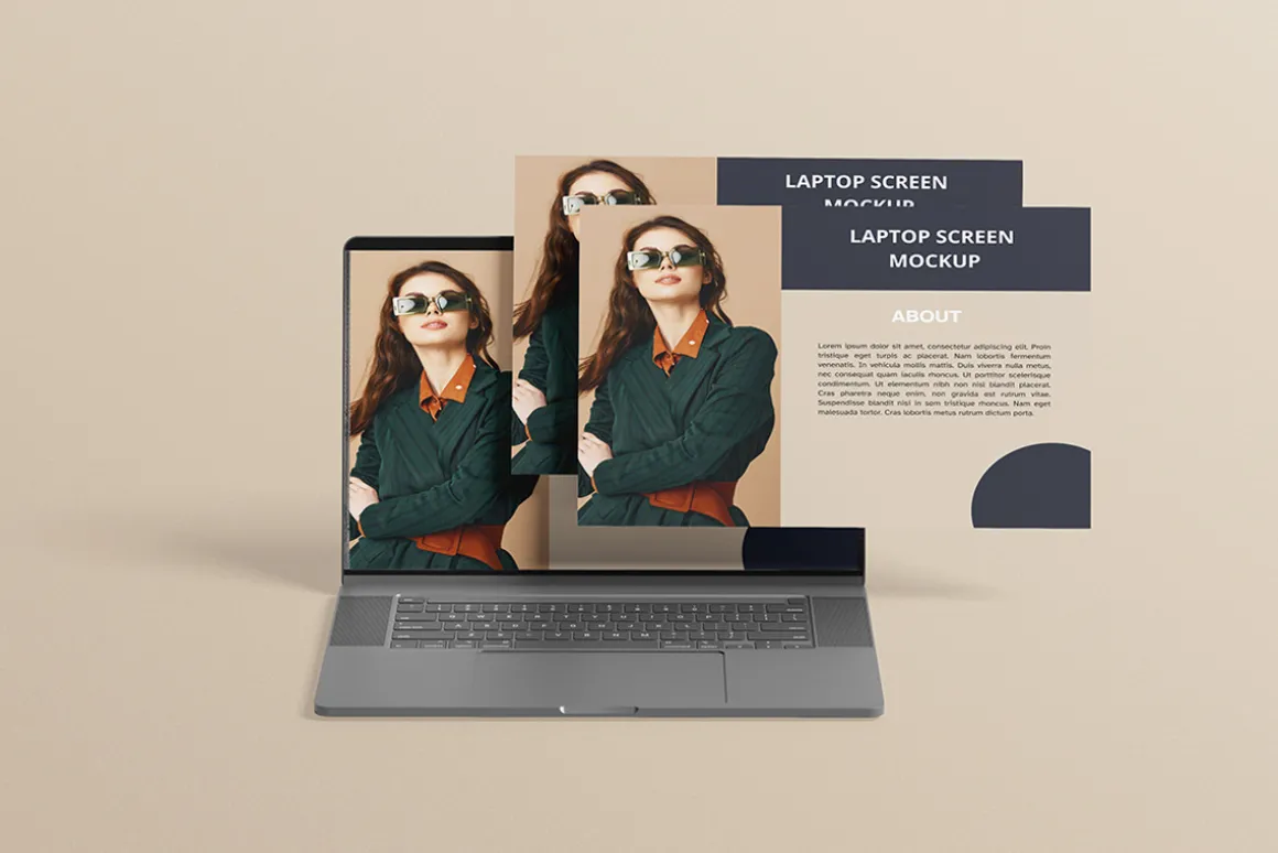 Laptop Screen Website Mockup