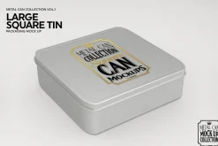 Large Square Tin Packaging Mockup