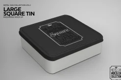 Large Square Tin Packaging Mockup