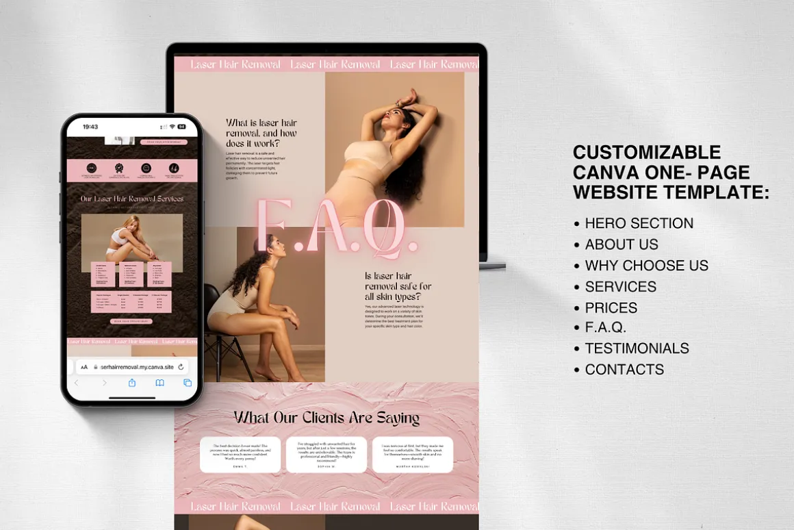 Laser Hair Removal Canva Website
