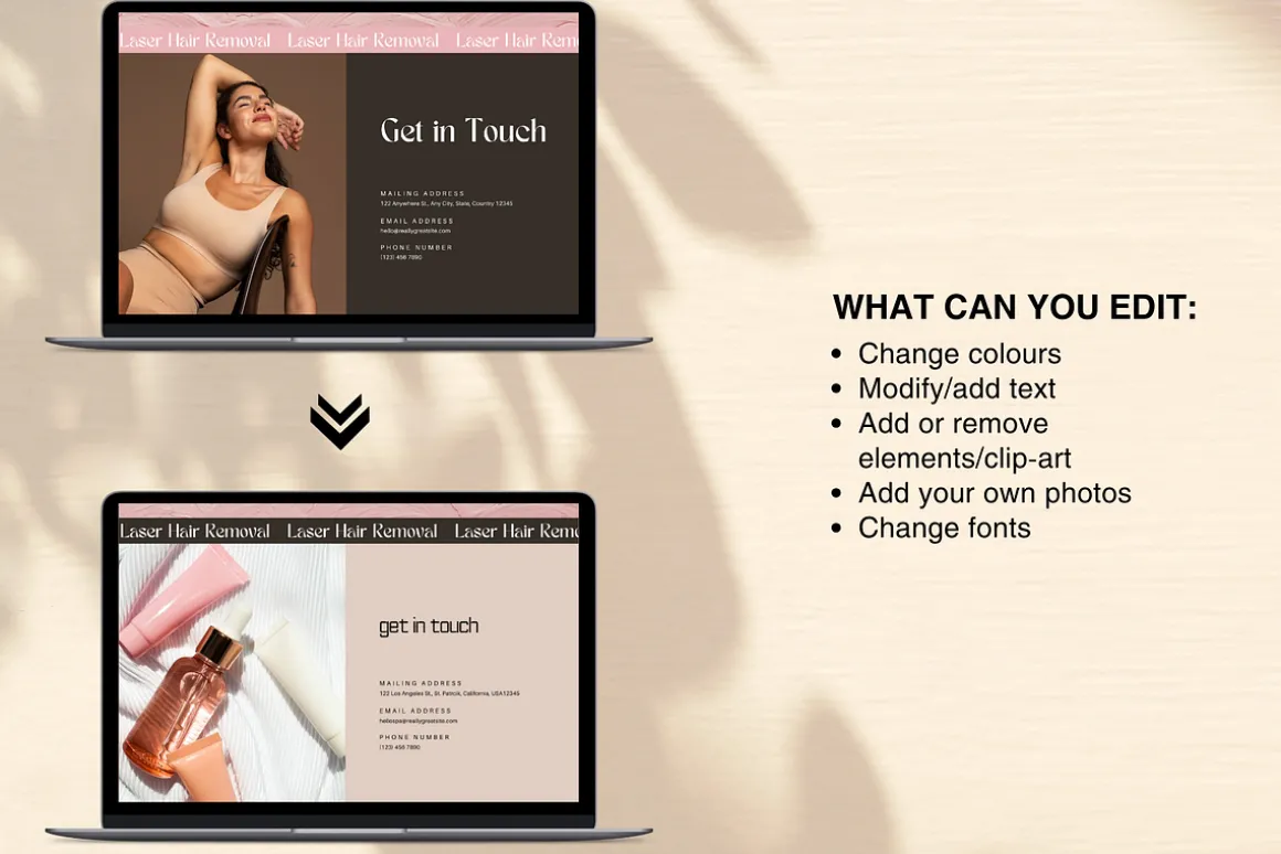 Laser Hair Removal Canva Website