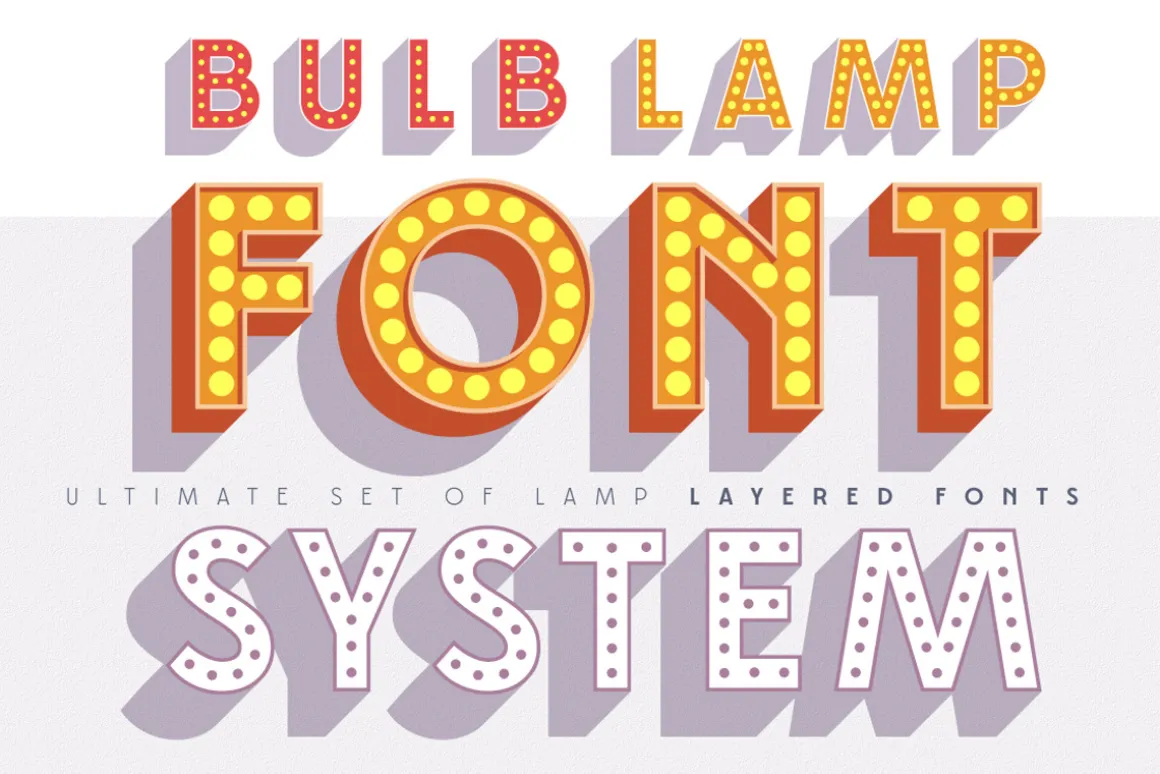 Layered font set 3D Bulb lamp