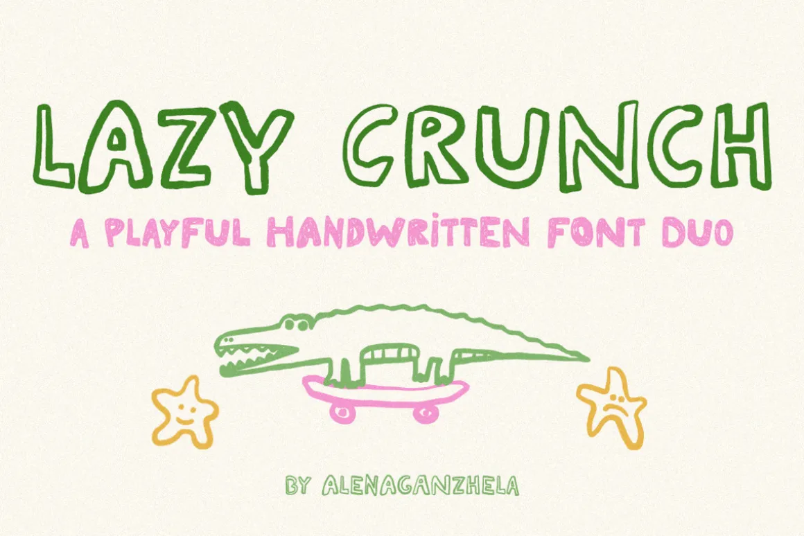 Lazy Crunch - playful font duo