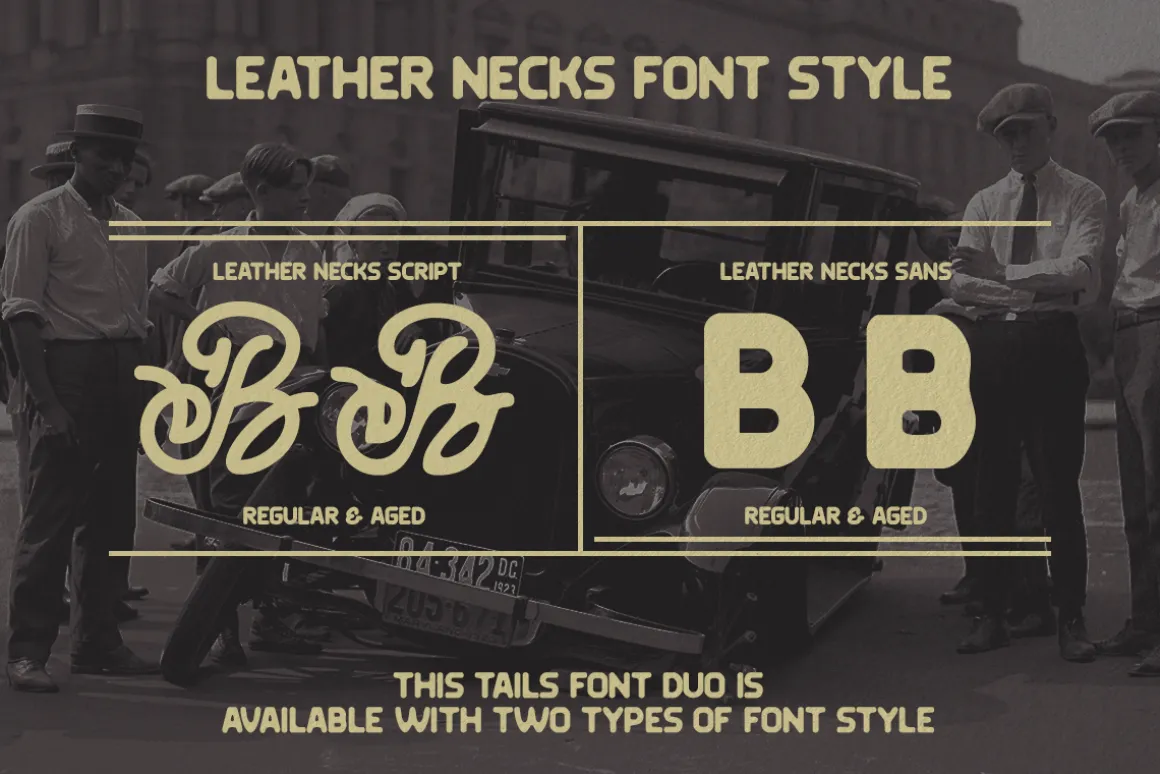 Leather Necks - Vintage Font Duo
