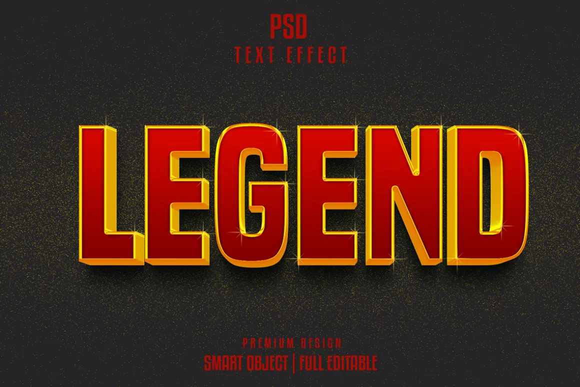 Legend 3d text effect style