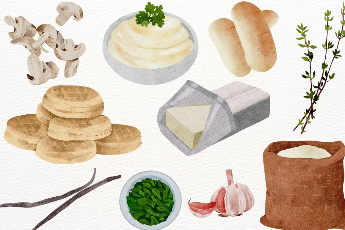 Let's Cook Watercolor Clipart
