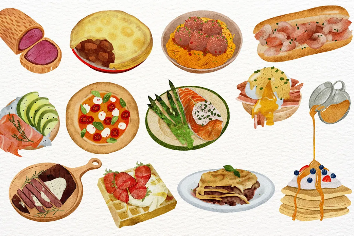 Let's Cook Watercolor Clipart