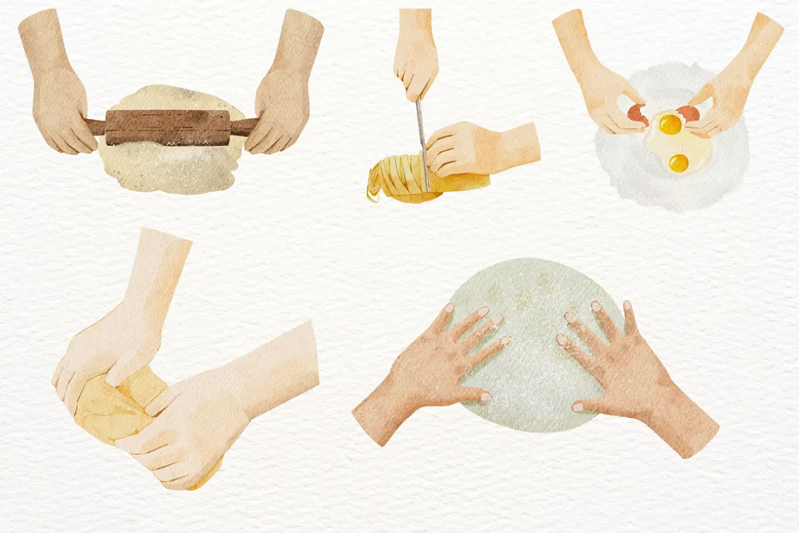 Let's Cook Watercolor Clipart
