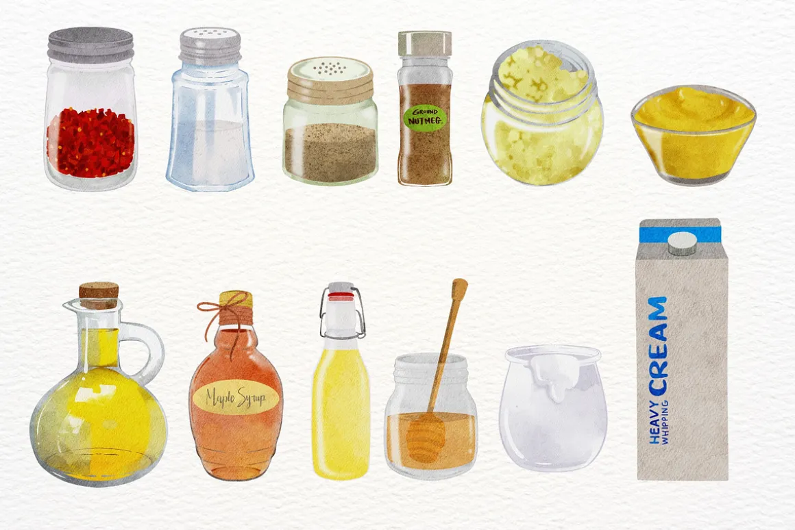 Let's Cook Watercolor Clipart