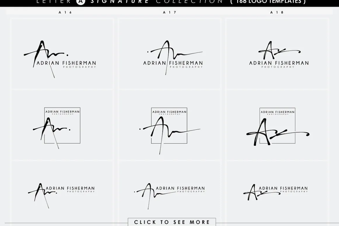 168 LETTER A SIGNATURE monogram logo