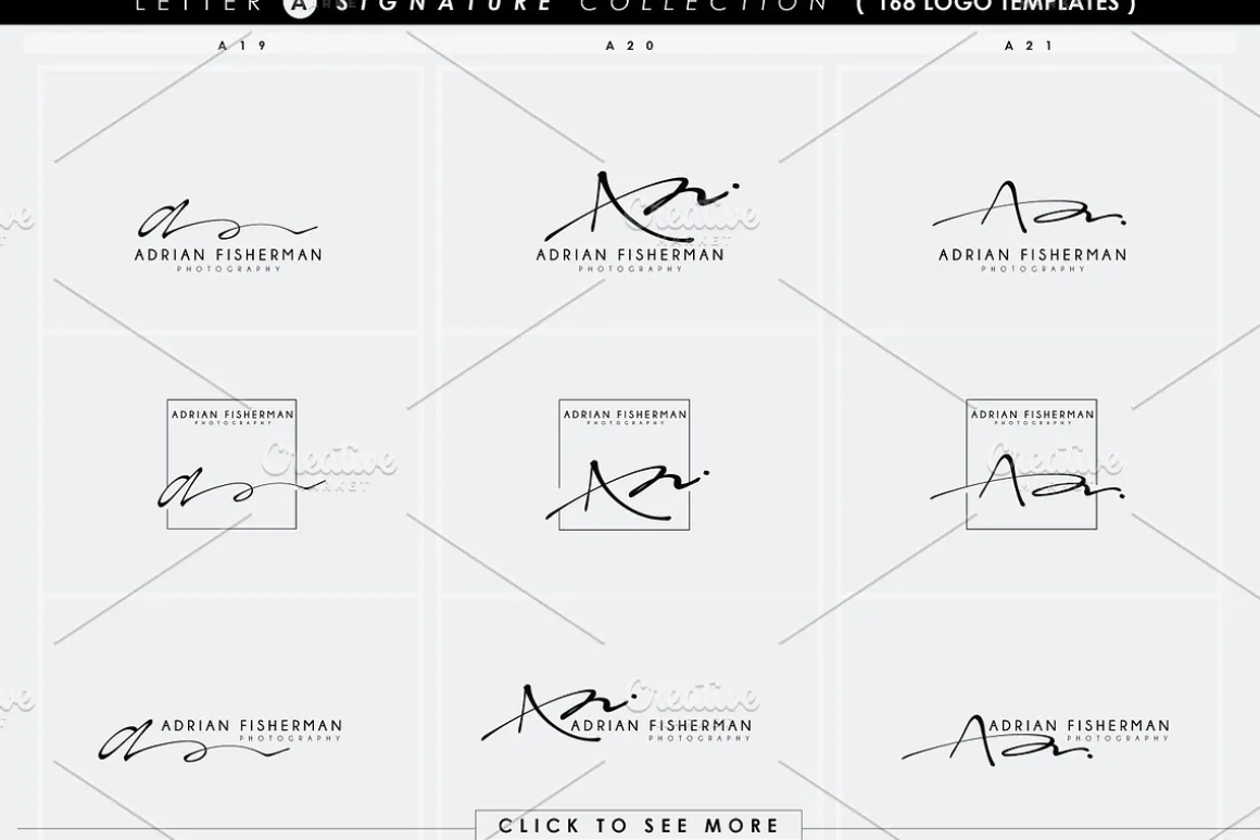 168 LETTER A SIGNATURE monogram logo