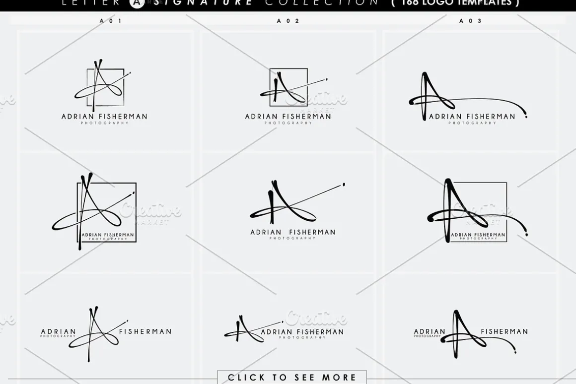 168 LETTER A SIGNATURE monogram logo